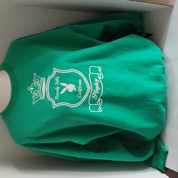 Playboy by PacSun pullover Crew Cut Green sweatshirt Nwt - Picture 1 of 12
